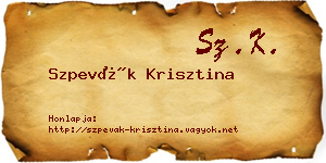 Szpevák Krisztina névjegykártya
