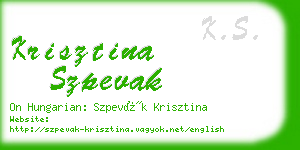 krisztina szpevak business card